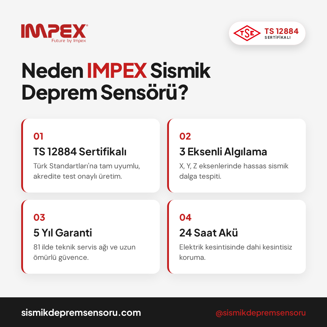 Neden IMPEX sismik deprem sensörü tercih edilmeli - özellikler ve avantajlar