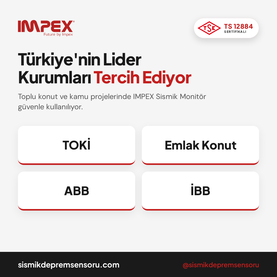 IMPEX Sismik Monitör kurumsal referanslar - TOKİ Emlak Konut ABB İBB